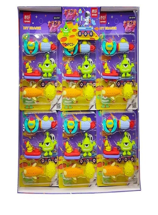 Radhya Accessories 1 Card - 6 pcs Mini erasers for Kids DIY Water erasers for Boys Rocket Pencil erasers erasers for School Birthday Gift - Image 5